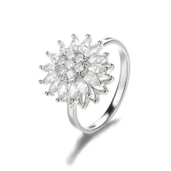 Sunflower Rotation Ring for Anxiety Relief